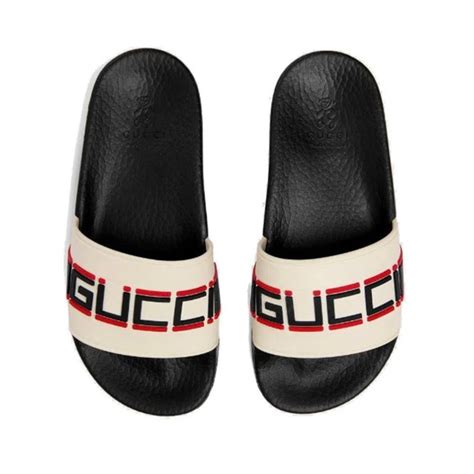 gucci stripe rubber slide sandal
